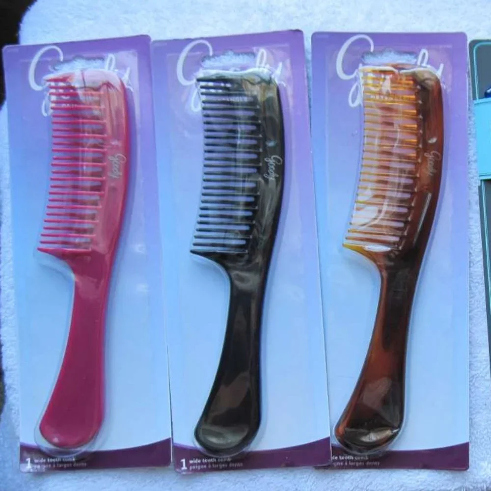 Solid Plastic Curved Wide Spaced Teeth Tooth Super Detangling Hair Comb Detangle